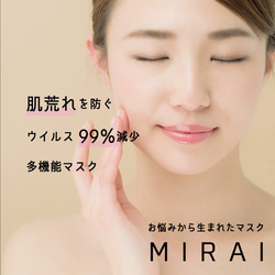 肌荒れ０へ‼『MIRAI』ウイルス感染から身を守る＋美肌の秘策マスク【藍】 2枚目の画像