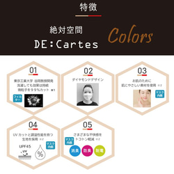 SALE！絶対空間∞DE:Cartes Colors（カラーズ）微粒子99％フィルター内蔵ダイヤモンド布マスク 9枚目の画像