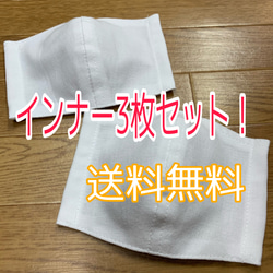 3枚セット！！インナーマスク  紐を通せば小学生のマスクにもなる！最終売り切り!! 1枚目の画像