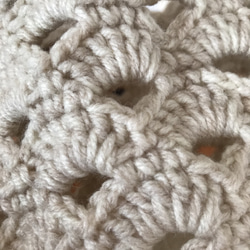 松編みの巾着バッグ　メランジアイボリー 4枚目の画像