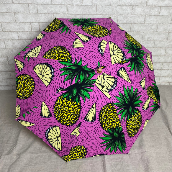 アフリカ布日傘 *pink pineapple* 1枚目の画像