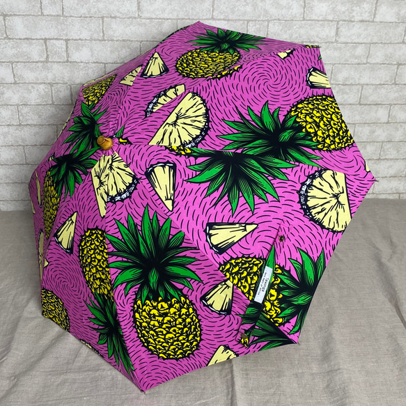 アフリカ布日傘 *pink pineapple* 2枚目の画像