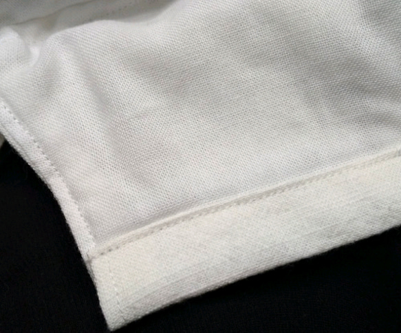 【送料無料】涼しい 夏マスク‼️☆ハンドメイドマスク 立体ガーゼ メンズサイズ 白 リネン麻100% ☆ 3枚目の画像