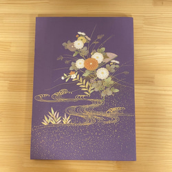 【チャリティ】きものファブリックパネル/紫に菊(大) 6枚目の画像
