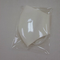 ☆ちょっと大きめ立体マスク　ポケット仕様☆ハンドメイド☆2重シンプル　薄い　綿100％さらし　白　 8枚目の画像