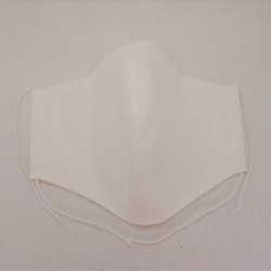 ☆ちょっと大きめ立体マスク　ポケット仕様☆ハンドメイド☆2重シンプル　薄い　綿100％さらし　白　 4枚目の画像