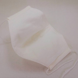 ☆ちょっと大きめ立体マスク　ポケット仕様☆ハンドメイド☆2重シンプル　薄い　綿100％さらし　白　 6枚目の画像