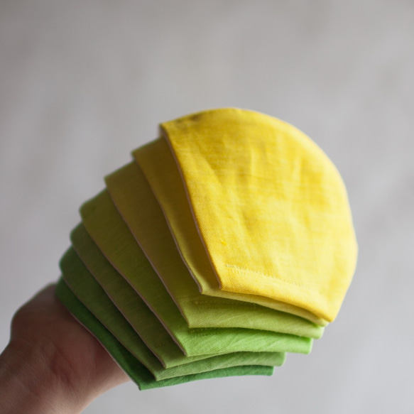 PSNY 漸變亞麻香櫞套裝 7 件裝花粉黃沙不織布過濾 3D 口罩 免運費 GD01 第2張的照片