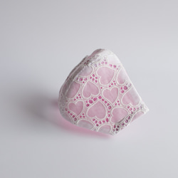 PSNY 心形花紋蕾絲亞麻/粉色帶可愛過濾 3D 成人面具 免運費 LH22 第5張的照片