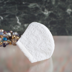 PSNY蕾絲白色風格2（v2）花粉黃沙可水洗過濾3D成人美麗口罩L75 第2張的照片