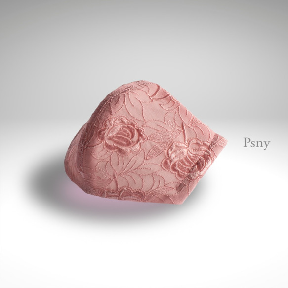 PSNY 桜 ジョーゼット刺繍・ピンク 花粉 不織布フィルター入り 立体 おとな 美しい 美人 ますく マスク GG02 1枚目の画像