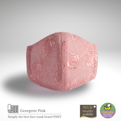 PSNY 桜 ジョーゼット刺繍・ピンク 花粉 不織布フィルター入り 立体 おとな 美しい 美人 ますく マスク GG02 3枚目の画像