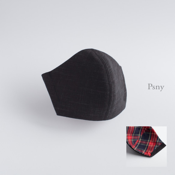 PSNY 基本棉質黑色和格子格子花粉不織布過濾成人口罩免運費 -CB06 第1張的照片