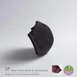 PSNY 基本棉質黑色和格子格子花粉不織布過濾成人口罩免運費 -CB06 第5張的照片