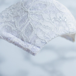 PSNY メタル レース ホワイト  花粉 黄砂 不織布フィルター 立体 大人 上品 結婚式 ドレス マスク -LM09 3枚目の画像
