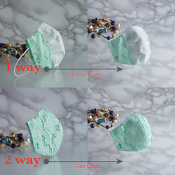 PSNY 2way蕾絲鐘樓薄荷花粉與無紡布過濾器3D成人美容花卉面膜CP5t 第2張的照片