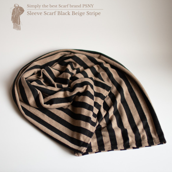 PSNY 肩膀和袖子上有小披肩 ★黑色和米色條紋 SS03 第8張的照片