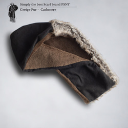 PSNY 灰色生態毛皮和羊絨黑色三色圍脖優雅頸套男式 SD10 第6張的照片