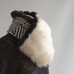 PSNY White &amp; Black Eco Fur 4 Color Snood Neck Warmer Faux Fu 第4張的照片