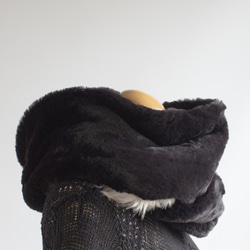 PSNY White &amp; Black Eco Fur 4 Color Snood Neck Warmer Faux Fu 第8張的照片