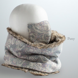 PSNY 面罩和圍巾套裝 ★ Paisley x Paisley Filtered Mask Eco Fur Faux Fur 第1張的照片