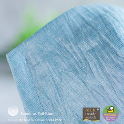 PSNY フォイル・ブルー 光沢 銀箔青 光る 花粉 黄砂 不織布フィルター入 立体 おとな マスク 送料無料 HK01 5枚目の画像