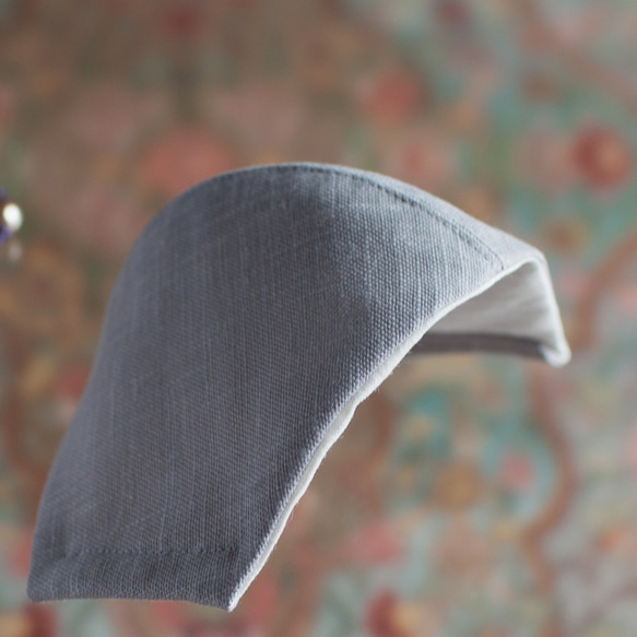 PSNY ベーシック コットン・シルバー＆ホワイト 花粉 黄砂 不織布フィルター 立体 大人 美しい マスク CD2 3枚目の画像