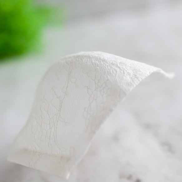PSNY植物花邊白色花粉黃沙可水洗無紡布過濾3D成人口罩禮儀場合L62 第3張的照片