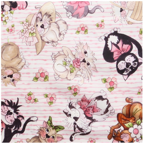 ロラライハリス オーダーバッグ用生地見本 ネコ 茶色 