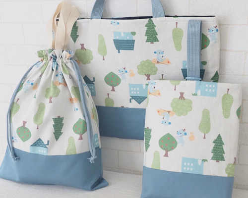 くまくんのピクニック 入園入学3点セット レッスンバッグ a_tanko 通販