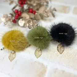 ファーポニーフック♡チャーム付き♡ハンドメイド creeam_a02374