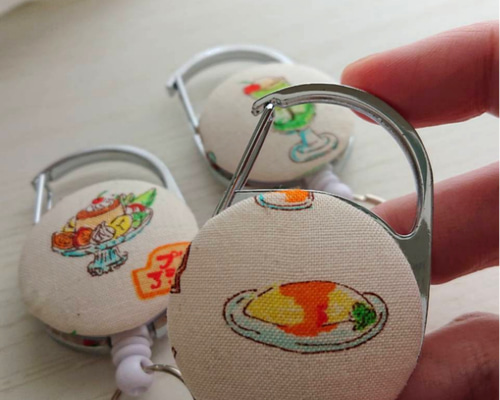 柄が選べるリールキーホルダー☆鍵やパスケースに☆昭和レトロ純喫茶