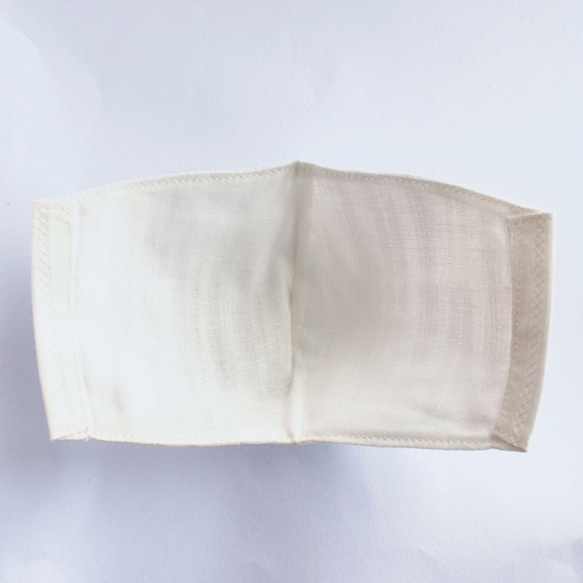 【受注制作】【送料無料】コットン ガーゼ 夏マスク ふわふわ 立体マスク コットンドビー 白 3枚目の画像