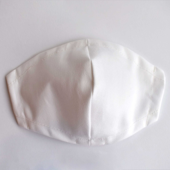 【受注制作】【送料無料】撥水加工コットン ポケット付き立体マスク 大人用  白 2枚目の画像