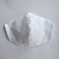 【受注制作】【送料無料】コットン 肌面ダブルガーゼ ふわふわ ポケット付き 立体マスク 大人用 白 2枚目の画像