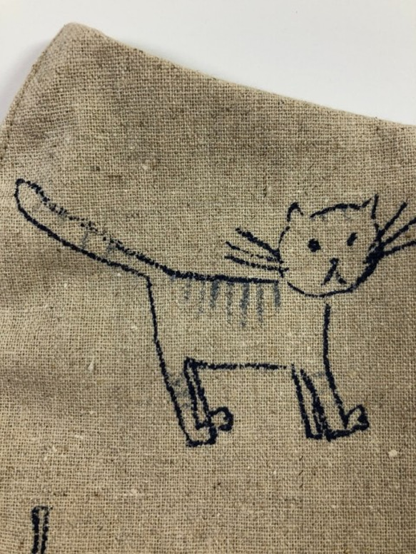 Creema限定　猫 Wガーゼ  立体 マスク  ねこ (626)  ハーフリネン  内側Wガーゼ 6枚目の画像