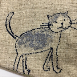 Creema限定　猫 Wガーゼ  立体 マスク  ねこ (626)  ハーフリネン  内側Wガーゼ 1枚目の画像