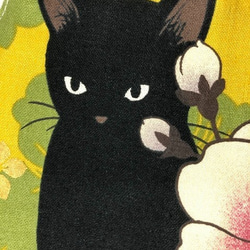Creema限定　猫 立体 マスク 秋 Wガーゼ  (616)  ネコ 花 綿100 内側Wガーゼ 3枚目の画像
