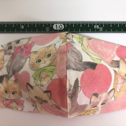 猫 お得２枚セット マスク (730) 内側Wガーゼ 可愛い 子ネコ 綿100 Creema限定 2枚目の画像