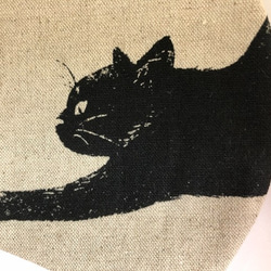 猫  Wガーゼ  立体 マスク  内側Wガーゼ (729) Creema限定  黒猫  ねこ コットンリネン 5枚目の画像