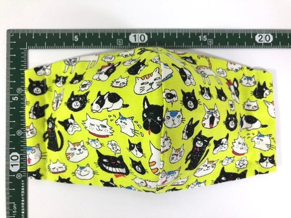 【SALE】　 猫 犬 立体 マスク 綿100 (839) 内側Wガーゼ 3枚目の画像