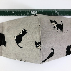Creema限定  猫 お得2枚セット 立体 マスク 内側ｗガーゼ (888) ねこ コットンリネン 3枚目の画像