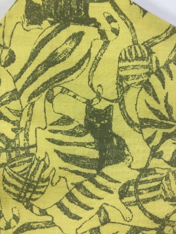 Creema限定 猫 立体 マスク YUWA 綿100 (1219) 内側Wガーゼ  綿ローン 5枚目の画像