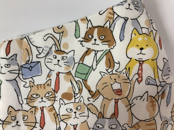 【SALE】猫 お得２枚セット サラリーニャンズ 立体 マスク (1246) 内側Wガーゼ 可愛い 6枚目の画像