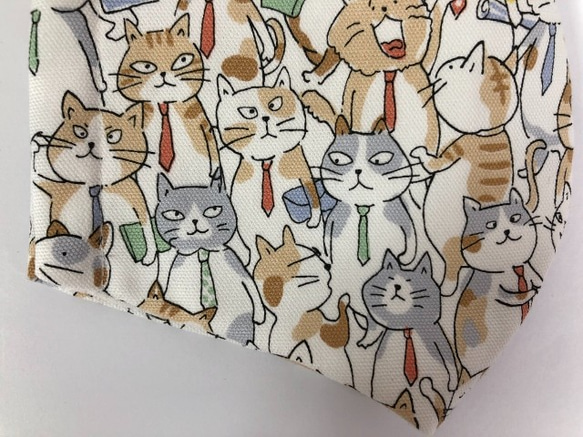 【SALE】猫 お得２枚セット サラリーニャンズ 立体 マスク (1246) 内側Wガーゼ 可愛い 7枚目の画像