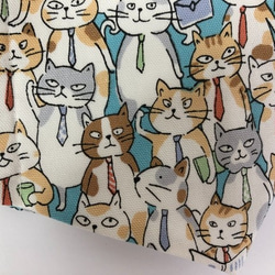 【SALE】猫 お得２枚セット サラリーニャンズ 立体 マスク (1246) 内側Wガーゼ 可愛い 9枚目の画像