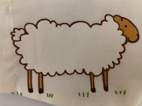 【SALE】  羊 馬  立体 マスク  綿100 (1382) 内側Wガーゼ  可愛い 動物　Creema限定 4枚目の画像