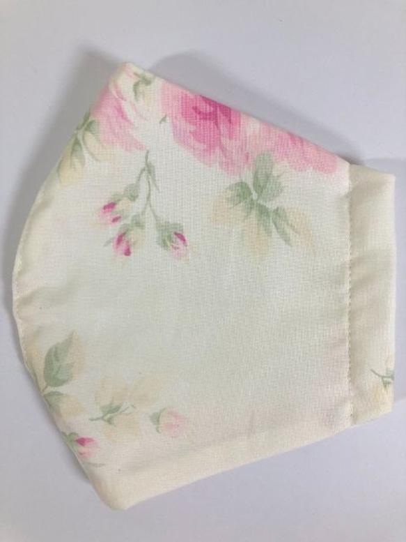 【SALE】YUWA   薔薇 花 綿100　内側Wガーゼ  (1307)　立体 マスク 1枚目の画像