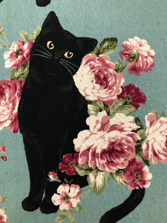 猫 ワンピース 両サイドポケット 2色使い前後着用可  99cm丈　Creema限定　黒猫 6枚目の画像