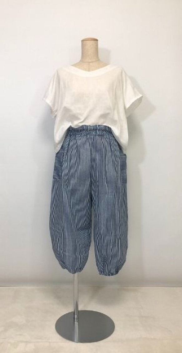 6-1116：綿100％ ダブルガーゼ もんぺパンツ＆プルオーバーセット ハミューレ レディース ダブルガーゼもんぺ HMO-2403 夏物 年間